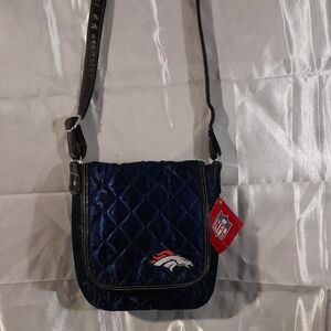 Denver Bronco Blue Quilted Crossbody Bag with Logo
